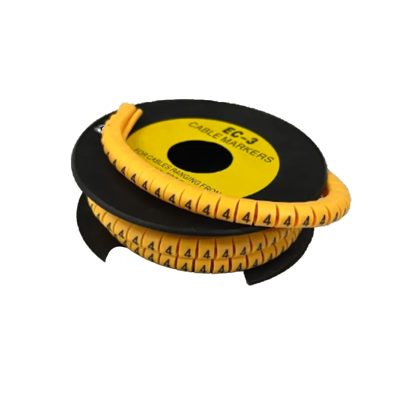 Grippes Cable Marker - 4 Yellow spool of numbered cable management markers for organized wiring