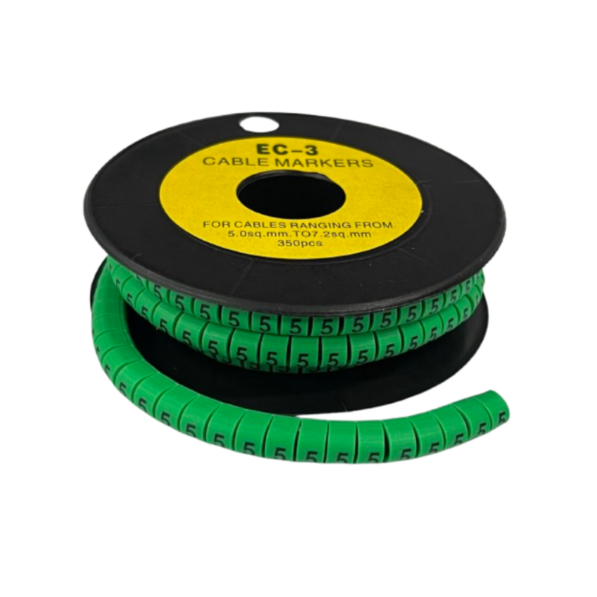 Spool of Cable Marker 5 Green segmented ID rings for cable management 350pcs for 5 sq mm cables