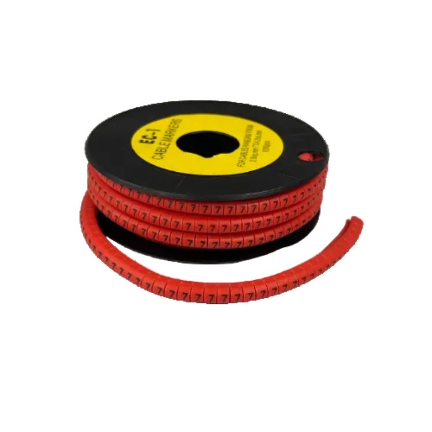 Grippes Cable Marker -7 Red spool of wraparound numbered markers for cable identification and organization