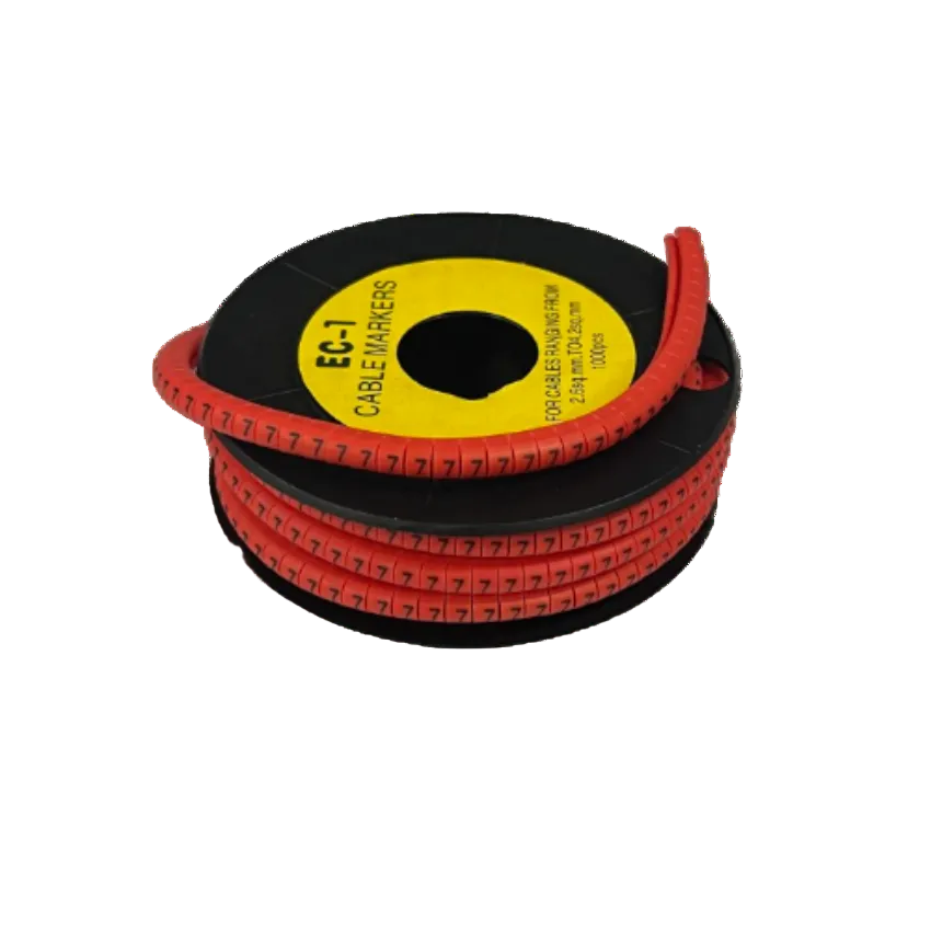 Grippes Cable Marker -7 Red spool of flexible numbered cable markers for wire labeling and cable management