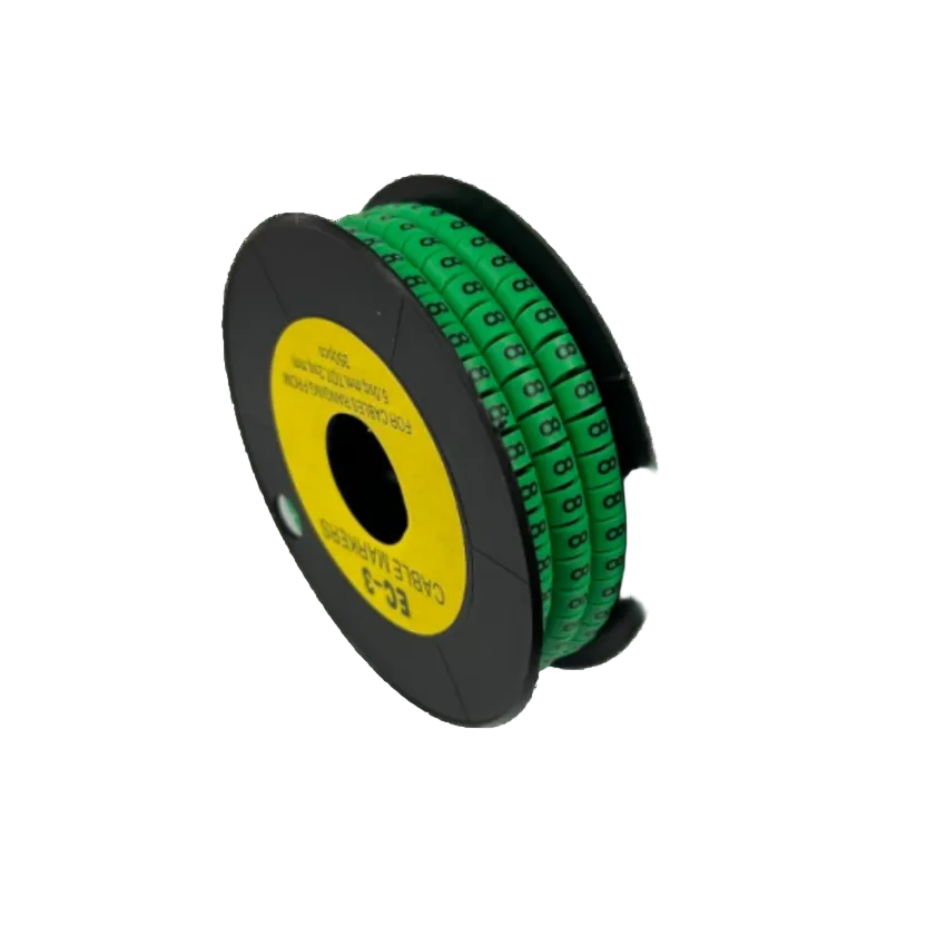 China cable management spool of green numbered rings Cable Marker - 8 Green for wire identification