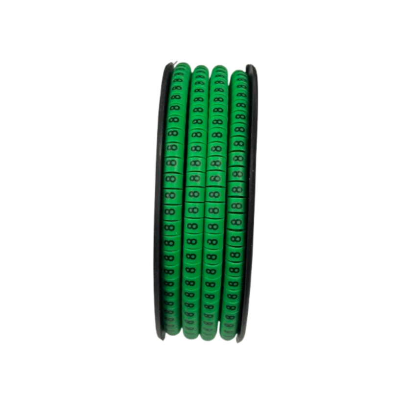 Grippes Cable Marker - 8 Green spool of numbered green markers for organized cable management
