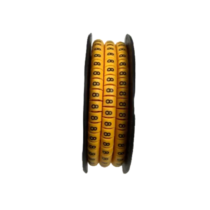 Cable marker - 8 Yellow spool of round cable ID markers for wire organization cable management from China