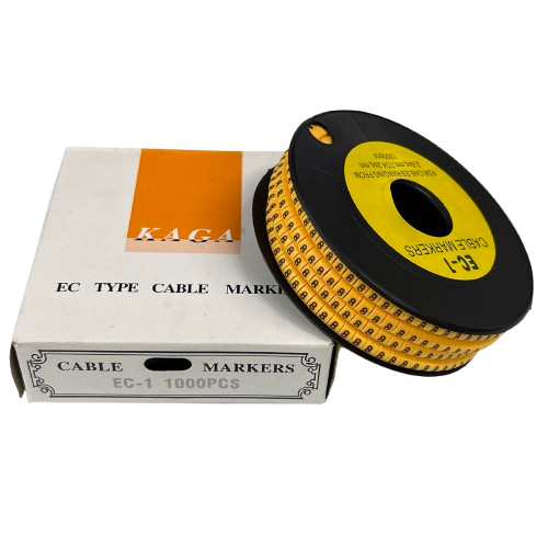 Spool of printed numeric cable ID markers with box for Cable Marker - 8 Yellow cable management