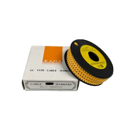 Spool of printed numeric cable ID markers with box for Cable Marker - 8 Yellow cable management