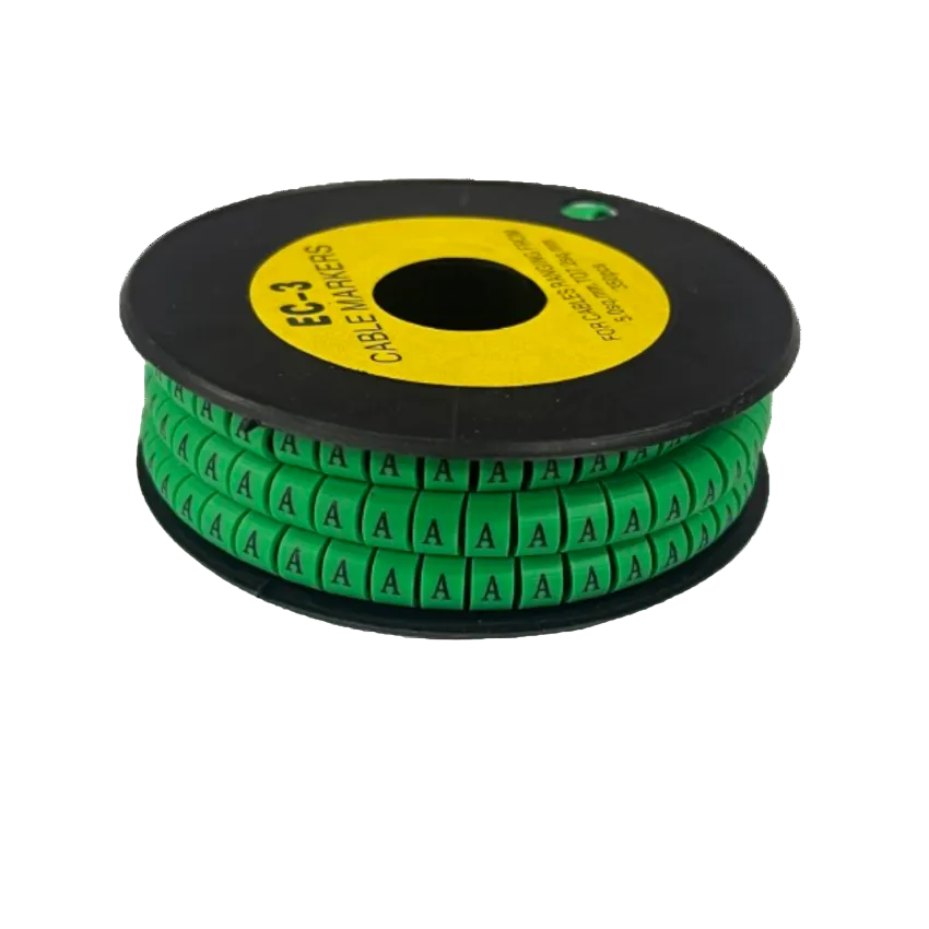 China spool of green letter A cable markers Cable Marker - A Green on black reel for wire labeling