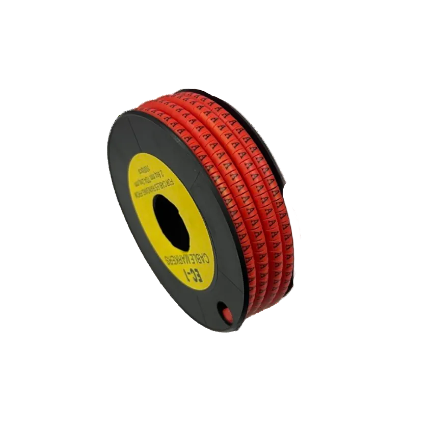Grippes Cable Marker A - Red spool with repeating A characters for cable identification and labeling