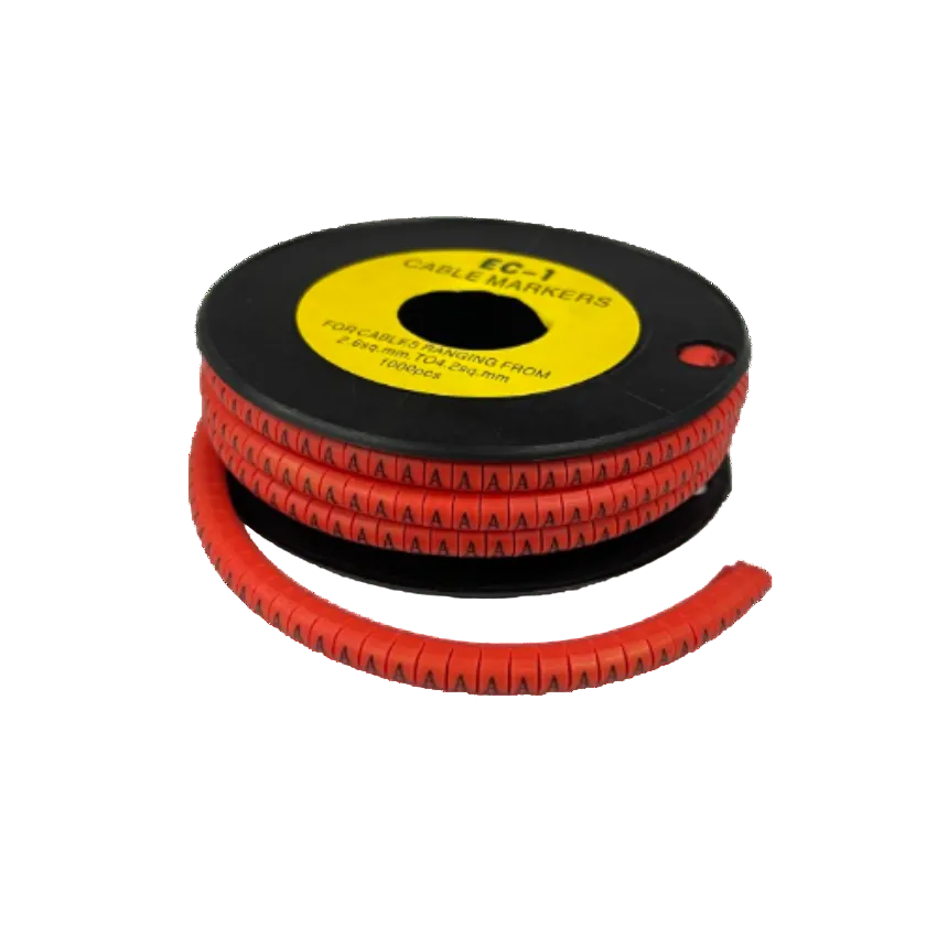Grippes Cable Marker A - Red spool of flexible lettered cable markers for wire identification
