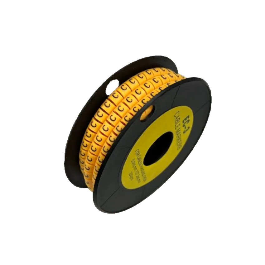 Grippes Cable Marker C - Yellow spool of letter C cable markers for cable management labeling