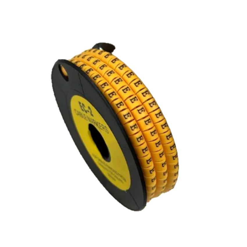 Grippes Cable Marker E - Yellow spool with adhesive E letter markers for cable management and labeling