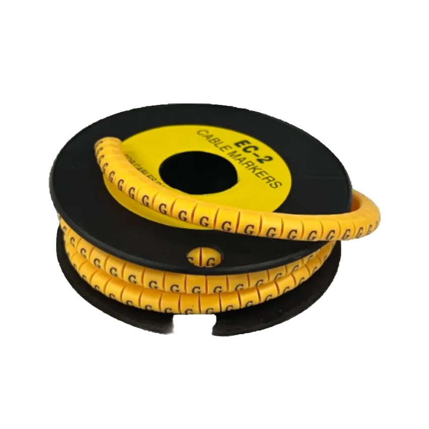 Grippes spool of yellow letter G cable markers for organized wiring Cable Marker g - Yellow labeling