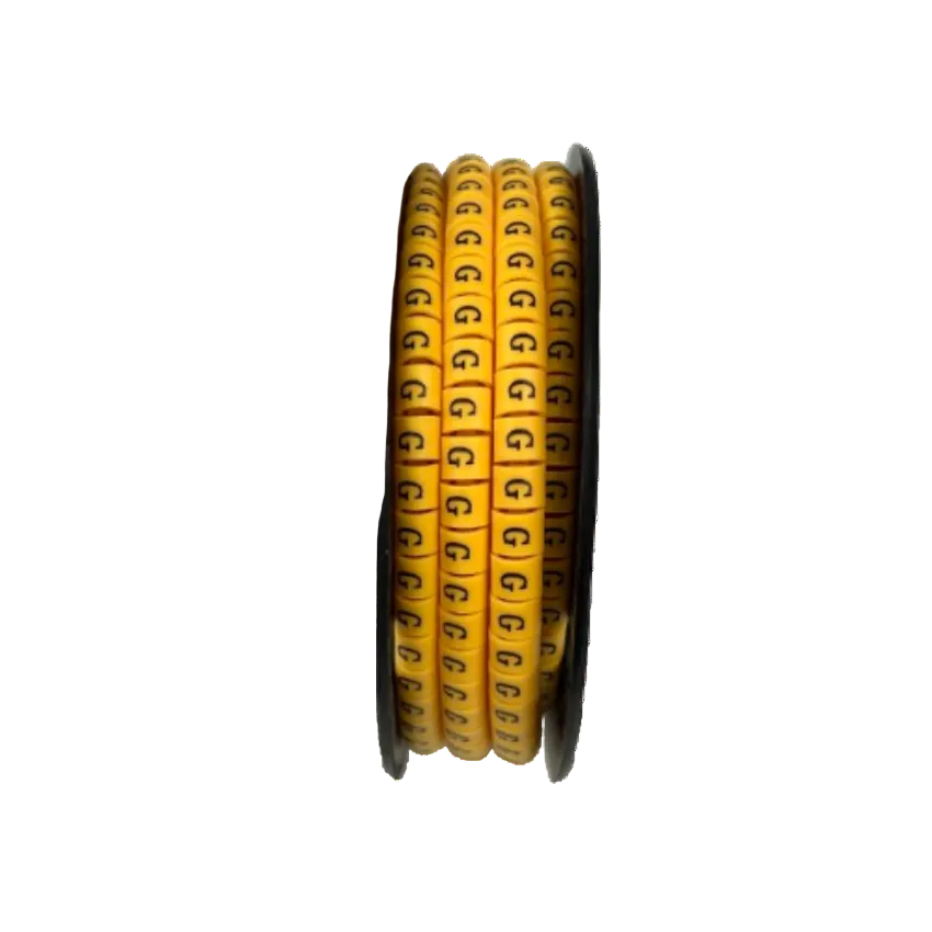 Grippes Cable Marker g - Yellow spool of round G letter cable markers for easy identification and organization