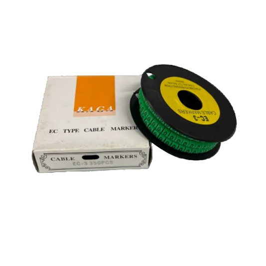 Reel of green numeric cable markers on spool with box for cable management Cable Marker Green 0