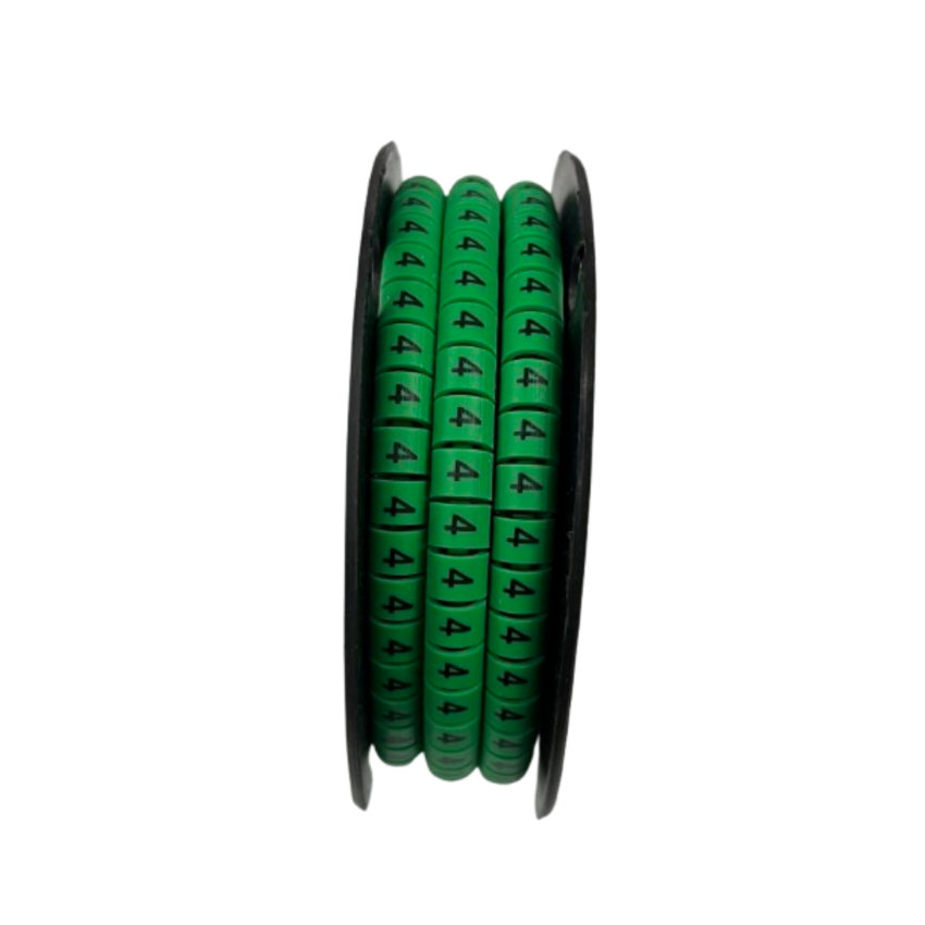 Spool of Cable Marker Green 4 rings for cable identification and wire organization