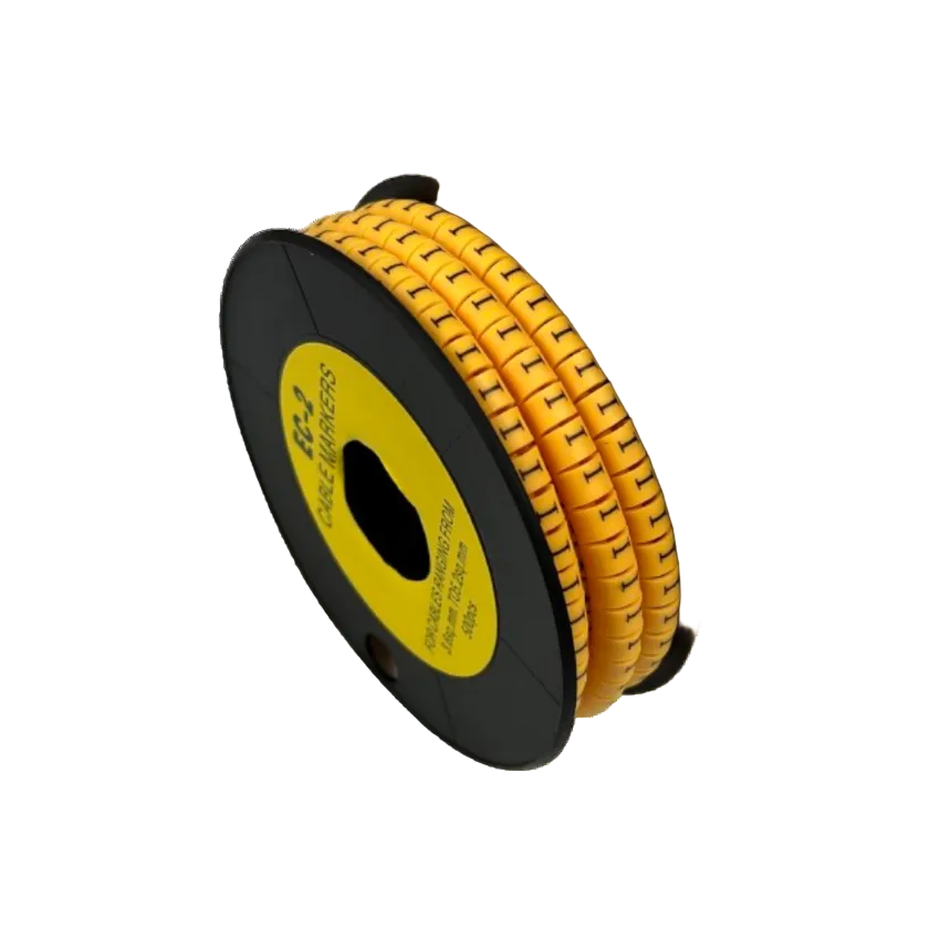 Grippes spool of segmented wire labels Cable Marker - I Yellow for cable management and identification