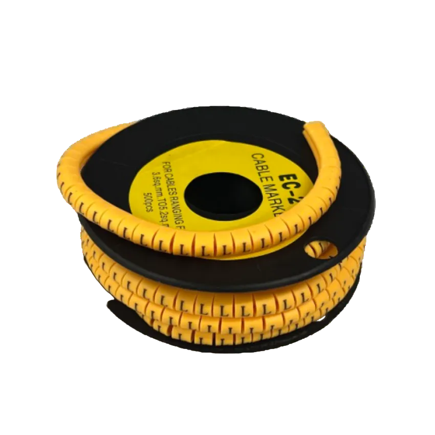 Grippes Cable Marker L - Yellow spiral wrap on spool for flexible cable management and labeling