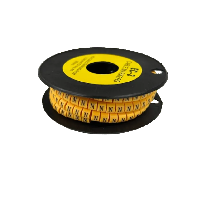 Grippes spool of Cable Marker - N Yellow lettered markers on flexible tubing for wire identification