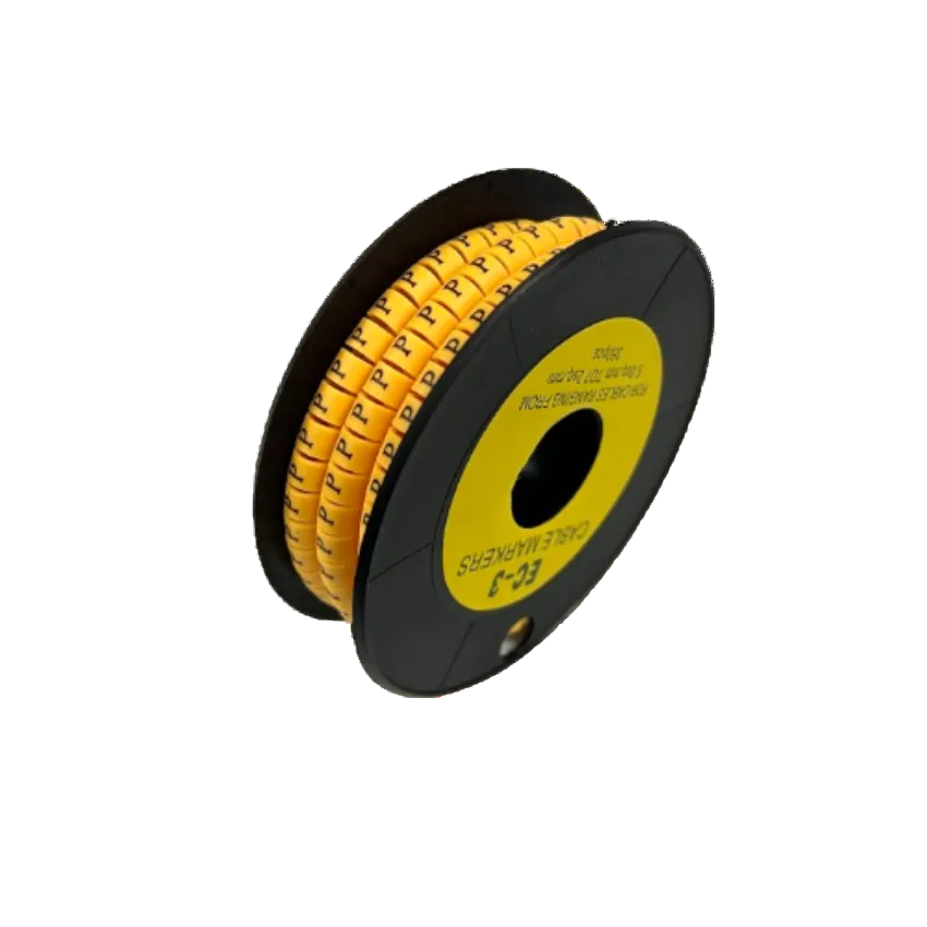 Grippes Cable Marker P - Yellow spool of letter P markers for cable management and wire identification