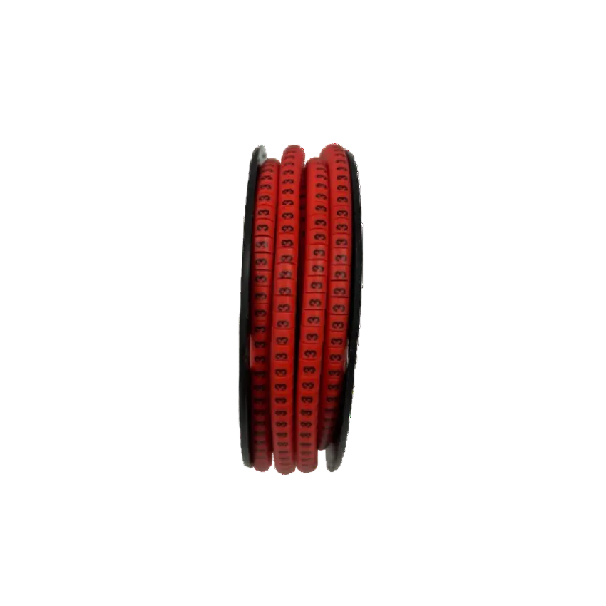 Grippes Cable Marker Red 3 spool of red numeric cable ID rings for cable management and labeling