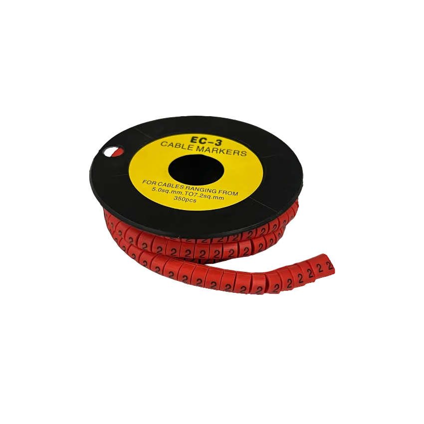 Grippes Cable Marker Red - 2 on Spool, Ideal for Organizing Cables from 5.0mm to 7.2mm, 350 Pieces
