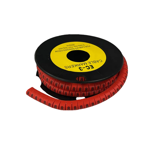 Grippes Cable Marker Red - 8 on a spool for organizing and marking cables easily