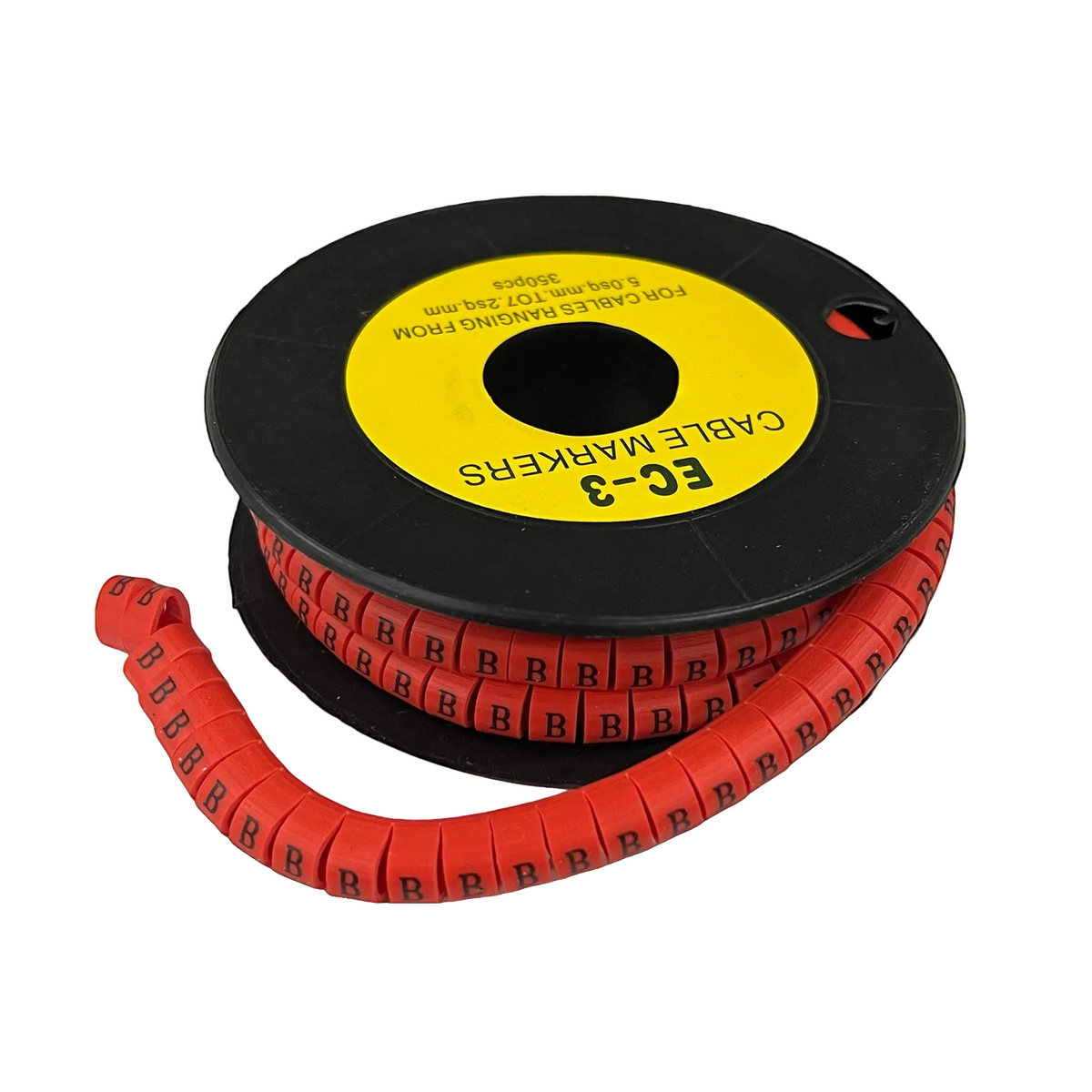 Grippes Cable Marker Red - B on spool for organized cable management and easy identification