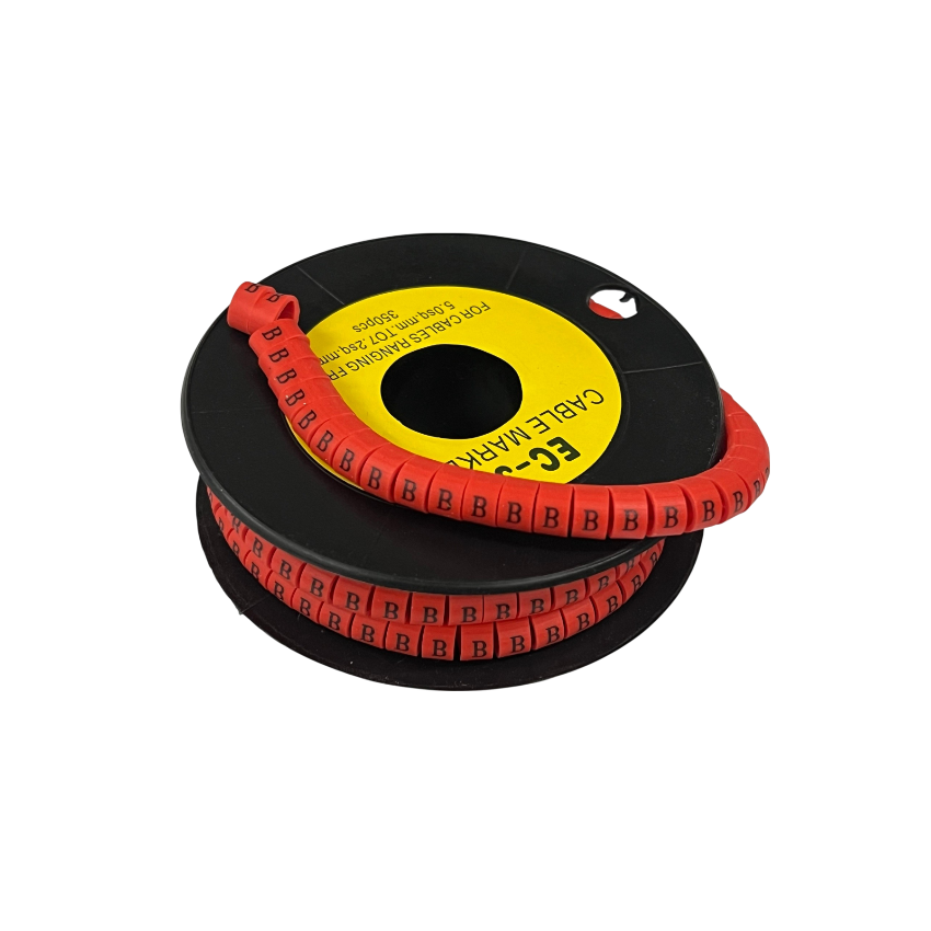 Grippes Cable Marker Red - B on a spool for clear cable identification and organization