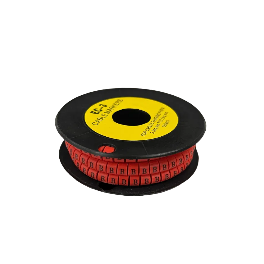 Grippes Cable Marker Red - B on a spool for organized cable management solutions