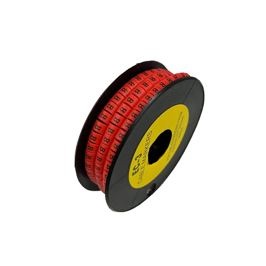 Grippes Cable Marker Red - B on a spool for organized cable management and identification