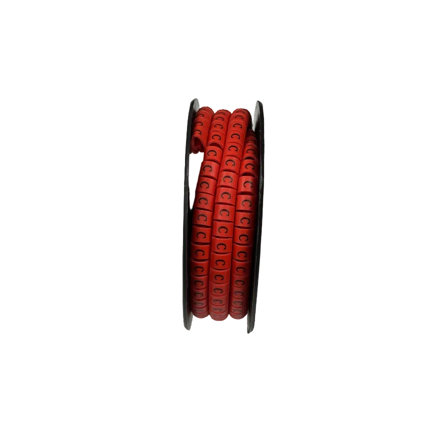 Grippes Cable Marker Red - C on a spool for effective cable management and organization