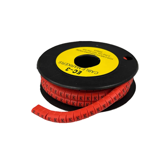 Grippes Cable Marker Red - K on a roll, ideal for organizing and identifying cables easily