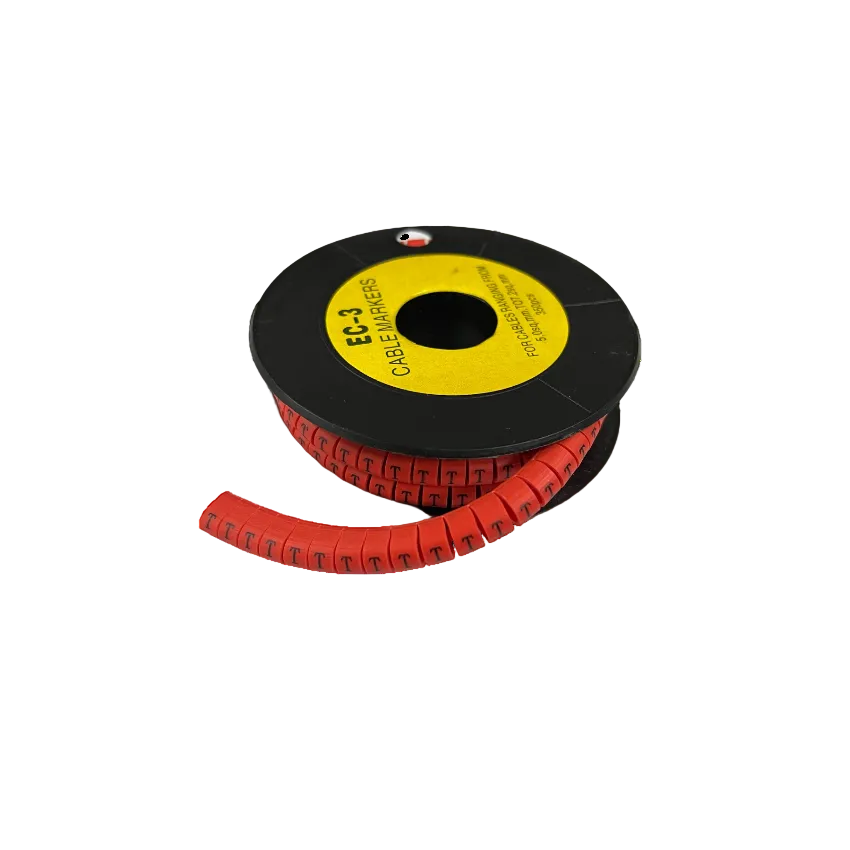 Grippes Cable Marker Red - T on a roll for organized cable management and labeling