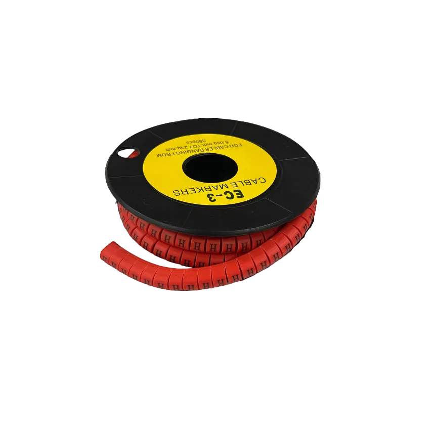 Grippes Cable Marker Red - H on a spool for organized cable management solutions