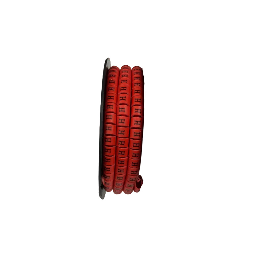 Grippes Cable Marker Red - H on a spool for organized cable management