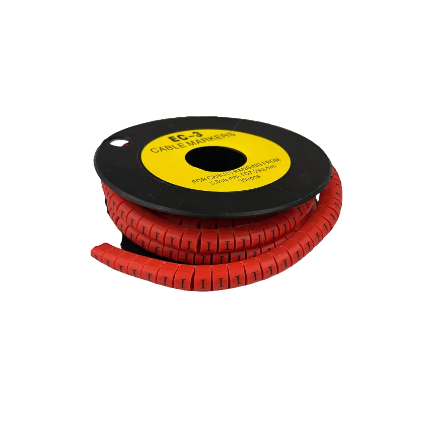 Grippes Cable Marker Red - I on a spool for organized cable management and easy identification