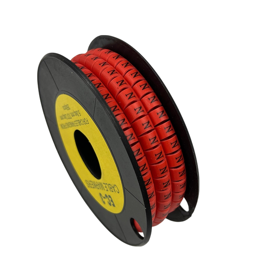 Grippes Cable Marker Red - N on a spool for organized cable management