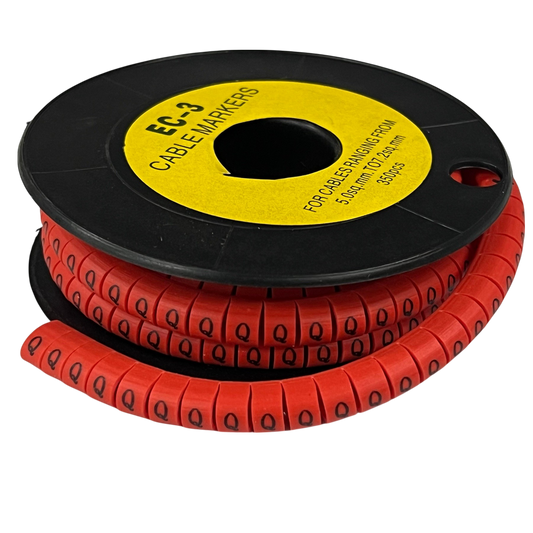 Grippes Cable Marker Red - Q on a spool for organizing and labeling cables easily