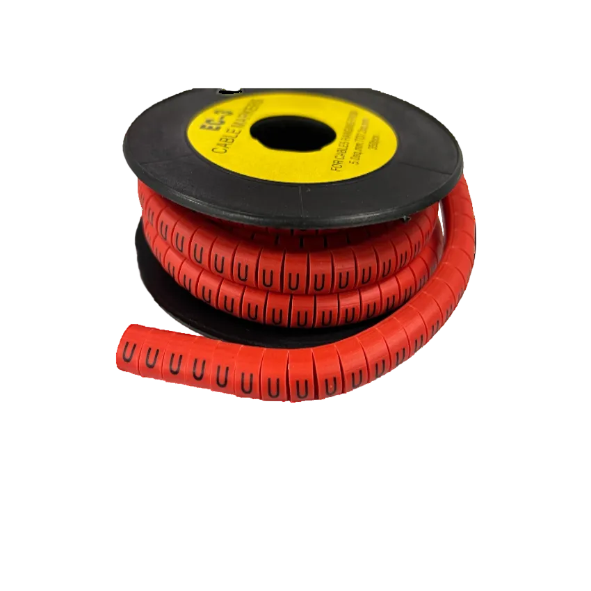Grippes Cable Marker Red - U on a spool for organizing and identifying cables easily