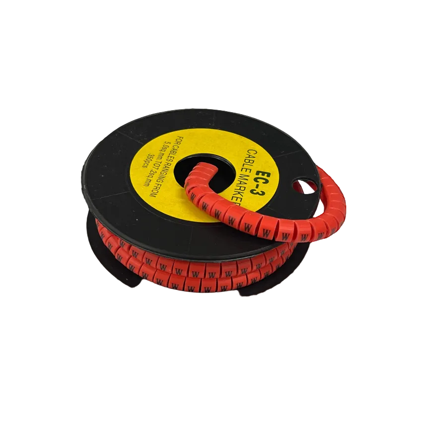 Grippes Cable Marker Red - W on a spool for organized cable management and identification