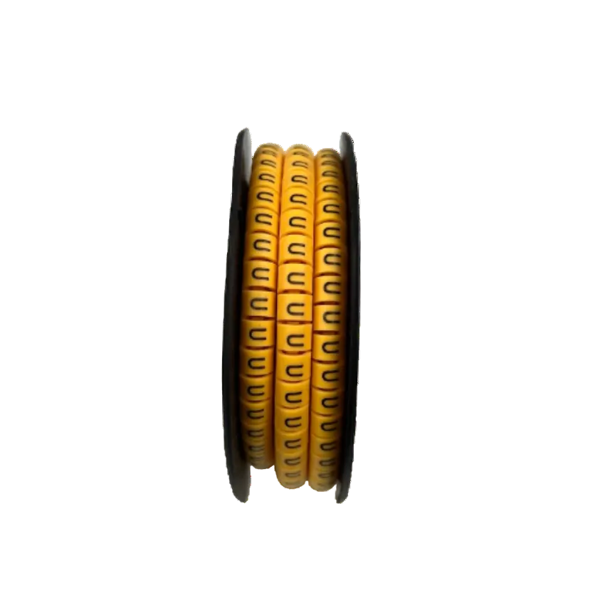 Grippes Cable Marker U - Yellow spool for cable management with U shaped yellow wire ID labels on reel