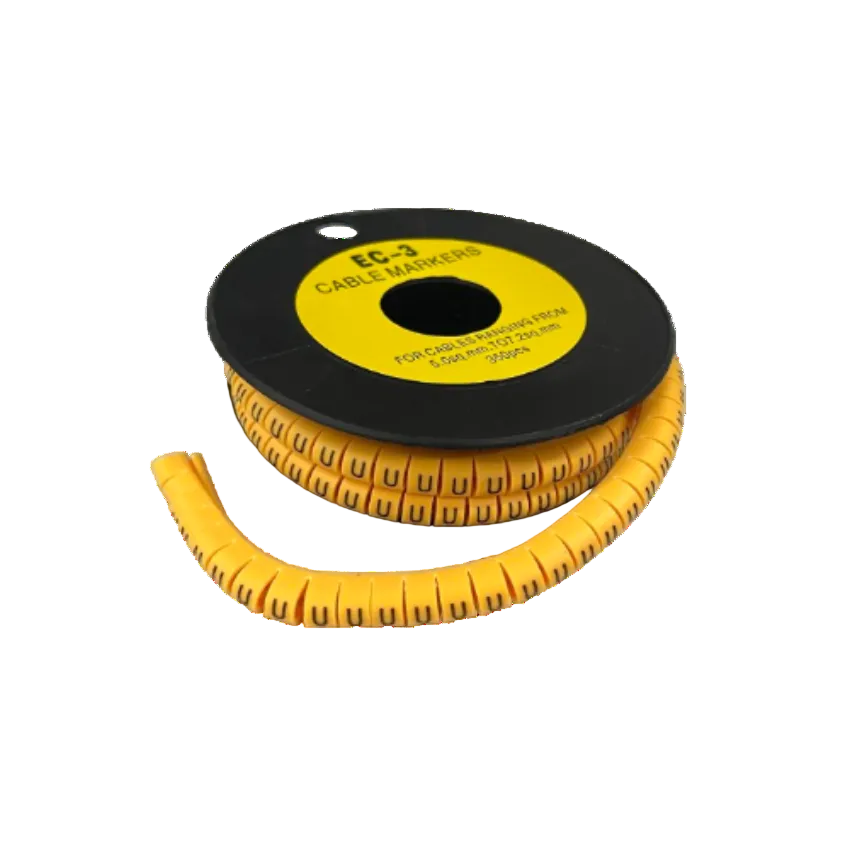 Grippes Cable Marker U - Yellow spool of flexible U shaped cable markers for organizing and identifying wires