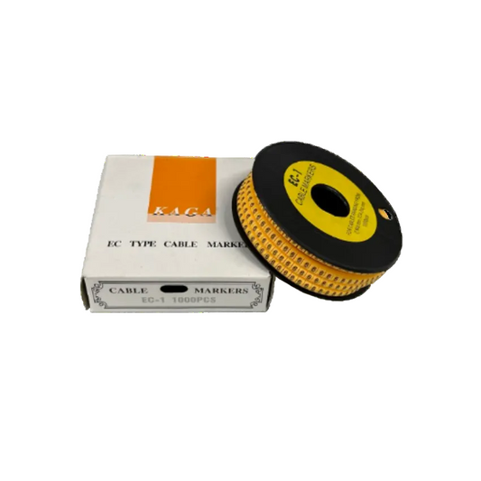 Cable Marker Yellow 6 spool of numbered adhesive cable markers on reel with 1000 pieces for wire labeling