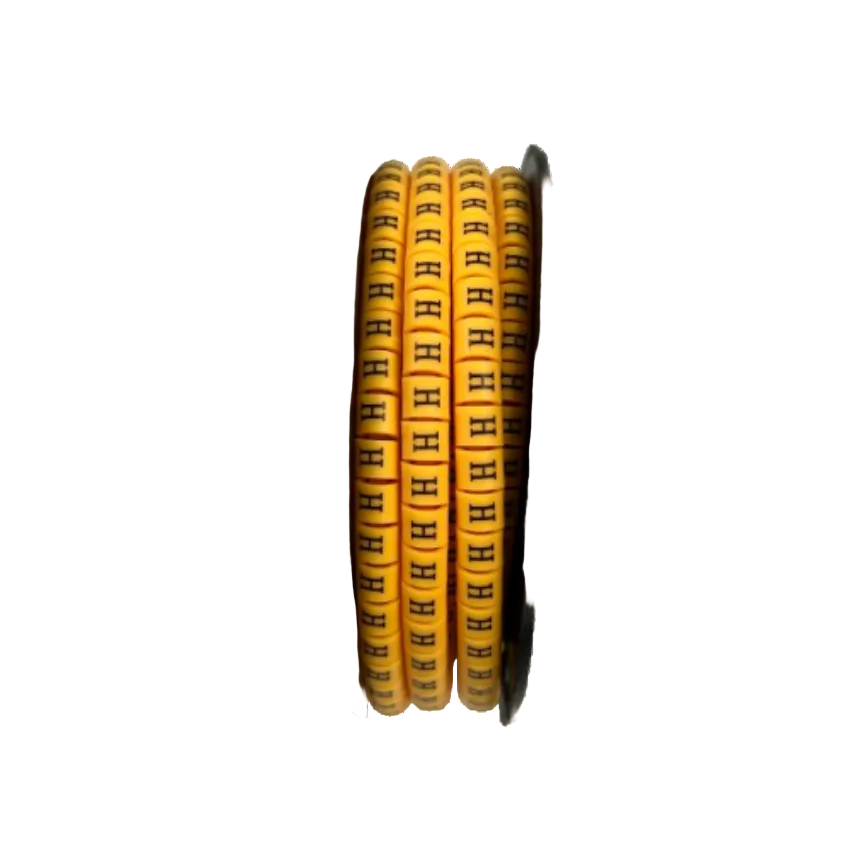 Grippes spool of Cable Marker - Yellow 8 labels with repeated H marking for cable identification