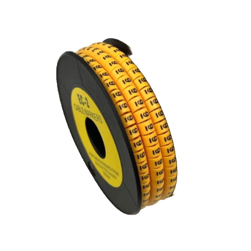 Grippes Cable Marker Yellow - 9 spool of yellow numbered tube markers on a black reel for cable management