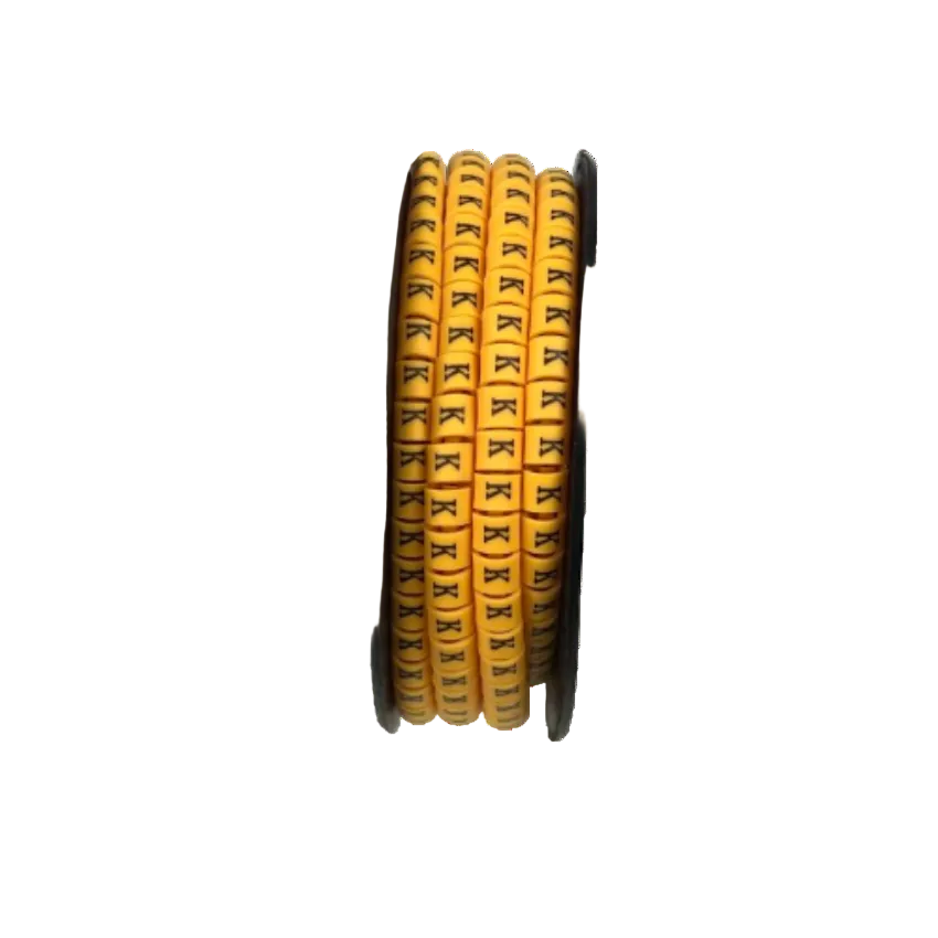 Grippes Cable Marker Yellow - K spool of adhesive yellow K labels for cable management and identification
