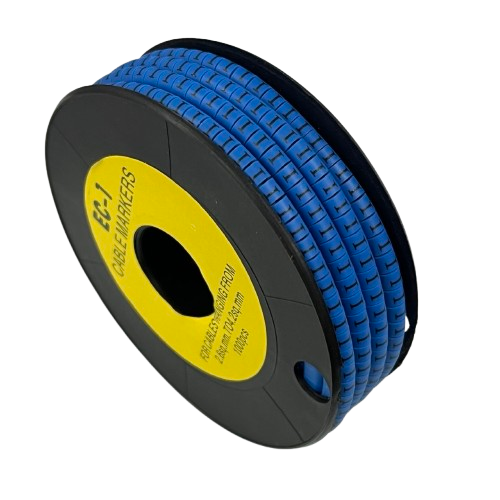 Spool of Cable "I" Marker 2.6mm to 4.2mm Blue for cable management and wire identification