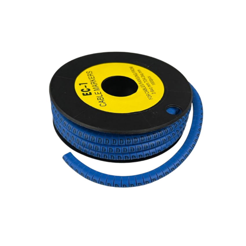 Blue EC-1B cable marker 1000pcs on a spool for effective cable organization and identification