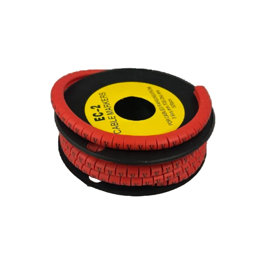 Grippes V cable marker roll in red for organizing and labeling cables effectively