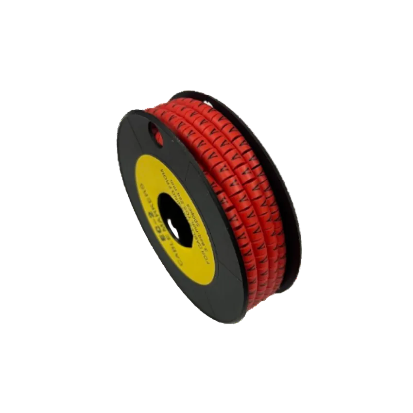 Grippes V cable marker roll in red, ideal for organized cable management and labeling