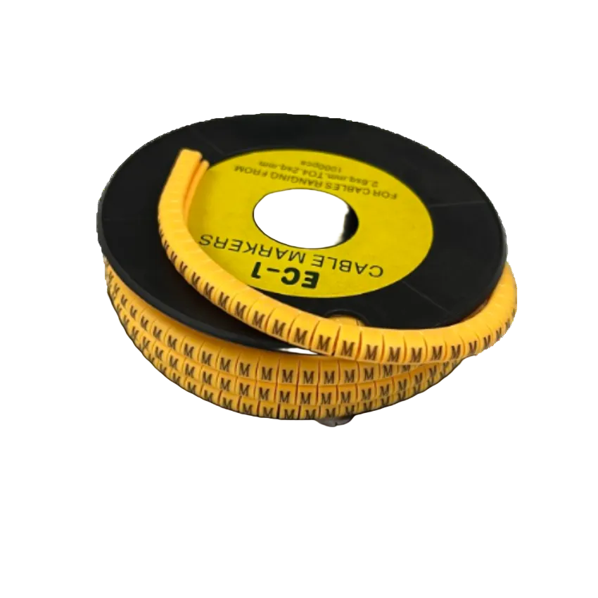 China made M Marker 2.6mm to 4.2mm cable management markers on a black spool
